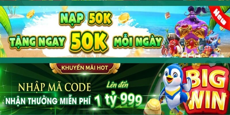 Chương trình ưu đãi nạp 50k nhận ngay 50k